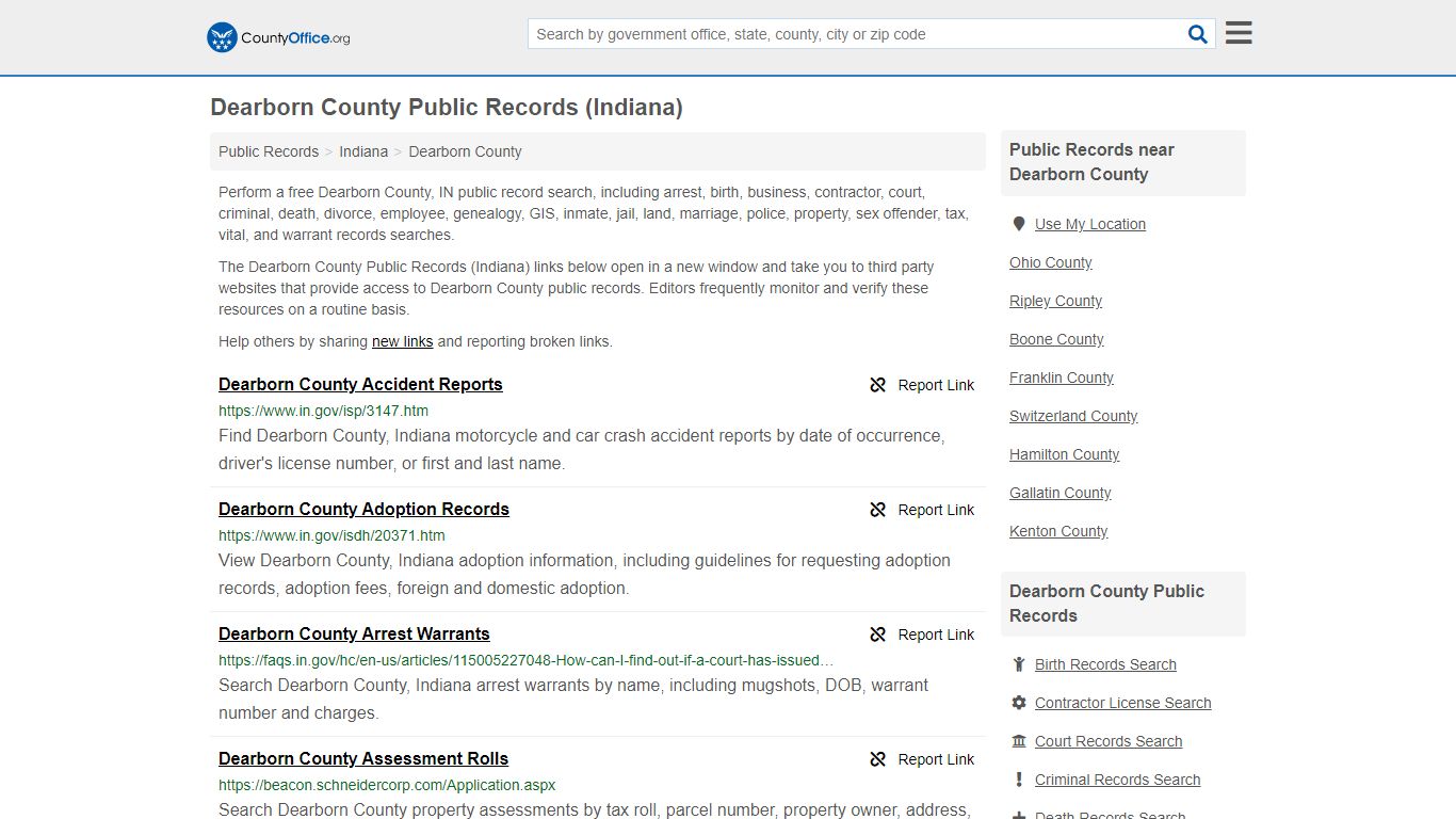 Public Records - Dearborn County, IN (Business, Criminal ...