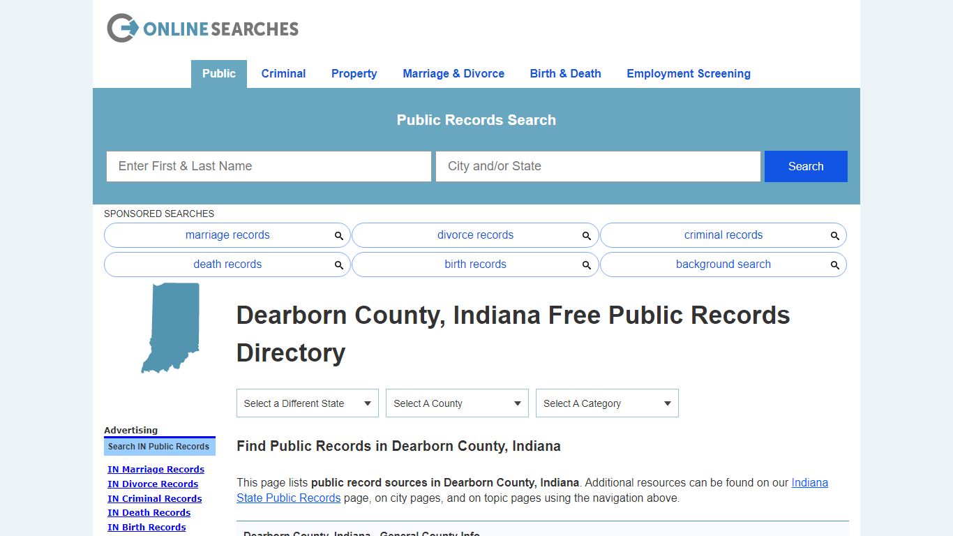 Dearborn County, Indiana Public Records Directory