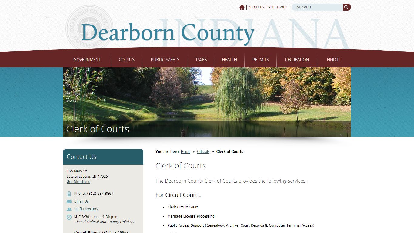 Clerk of Courts / Dearborn County, Indiana